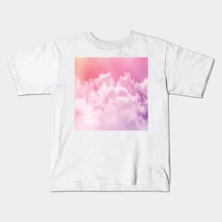 Pink fluffy cotton candy glow on cute and girly clouds Kids T-Shirt